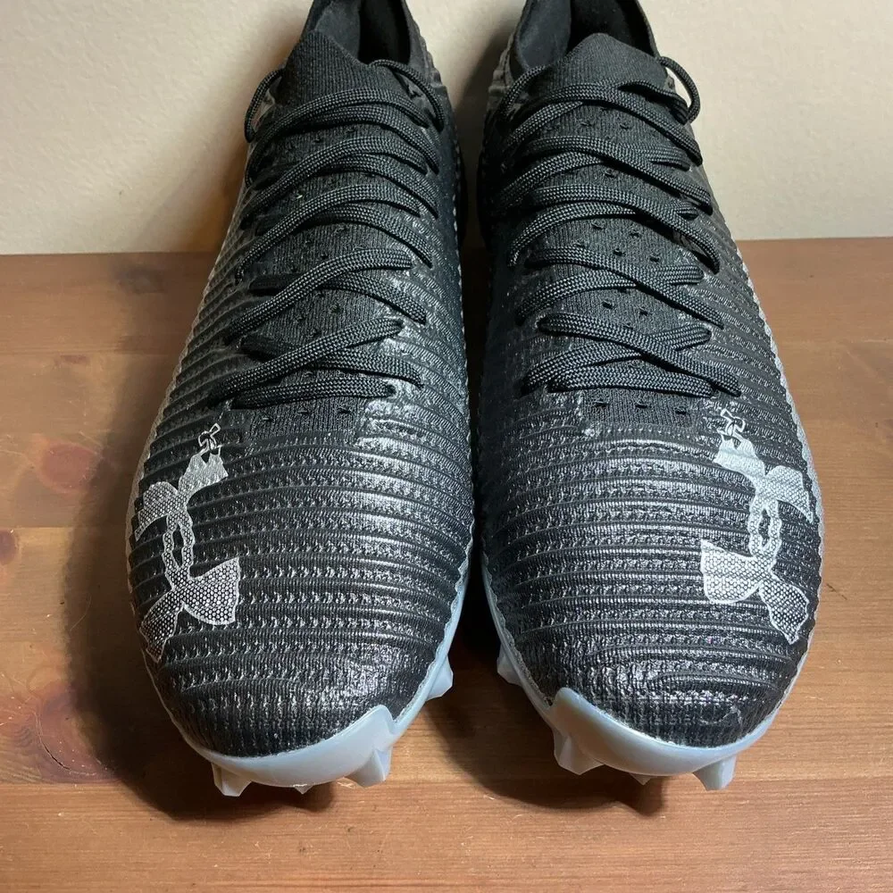 Under Armour Blur Pro Black Silver Football Cleats Men’s Size 12 3028220-003